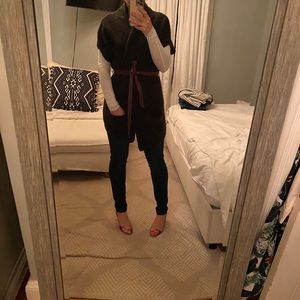 VINCE short sleeve belted cardigan sweater medium